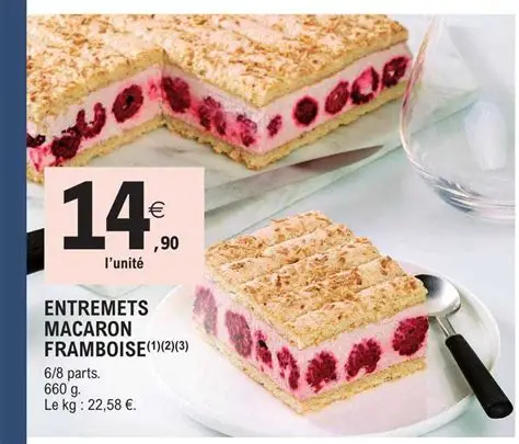 Entremets macaron framboise